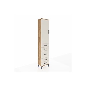Arges Dolap 2 Raflı 5 Çekmeceli Tek Askılı 44x30x221 Çam-aytaşı