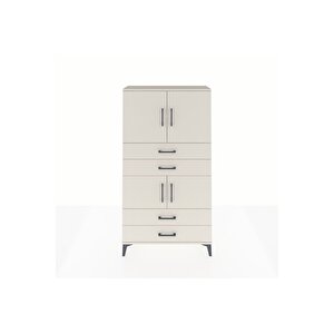 Arges Dolap 3 Raflı 4 Çekmeceli 4 Kapaklı 88x30x163 Aytaşı-aytaşı