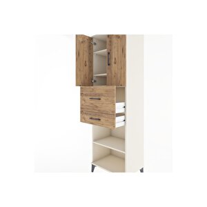 Hyperion Dolap 4 Raflı 2 Çekmeceli 2 Kapaklı 60x44x195 Aytaşı-çam