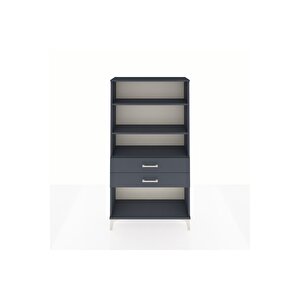 Arges Dolap 3 Raflı 2 Çekmeceli 88x30x163 Antrasit-antrasit