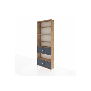 Arges Dolap 5 Raflı 2 Çekmeceli 88x30x243 Çam-antrasit