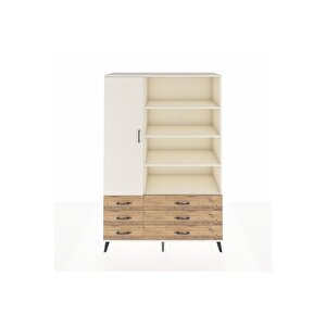 Hyperion Dolap 8 Raflı 6 Çekmeceli Tek Kapaklı  132x44x195 Aytaşı-aytaşı/çam