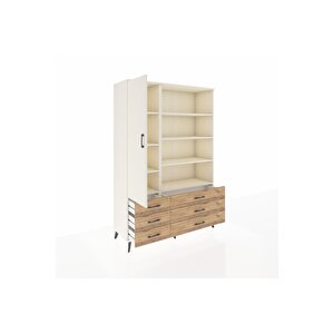 Hyperion Dolap 8 Raflı 6 Çekmeceli Tek Kapaklı  132x44x195 Aytaşı-aytaşı/çam