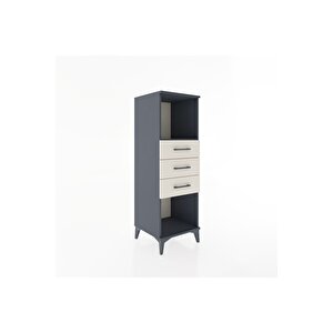 Hyperion Dolap Tek Raflı 3 Çekmeceli 44x44x134 Antrasit-aytaşı