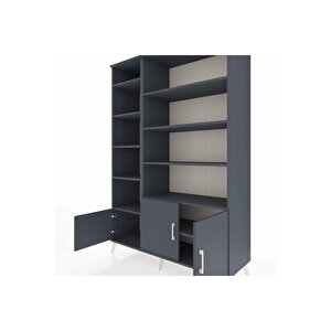 Hyperion Gardrop 10 Raflı 3 Kapaklı 132x44x195 Antrasit-antrasit