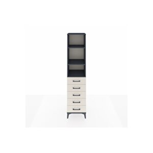 Hyperion Dolap 3 Raflı 5 Çekmeceli 44x44x195 Antrasit-aytaşı