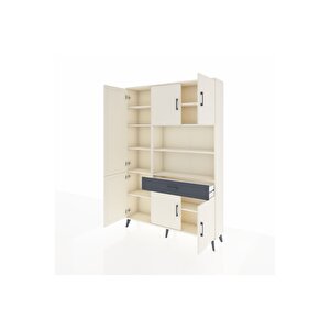 Arges Dolap 10 Raflı Tek Çekmeceli 6 Kapaklı 132x30x195 Aytaşı-aytaşı/antrasit