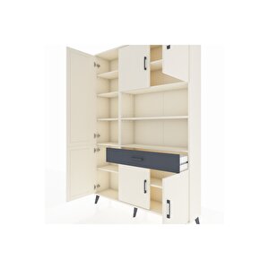 Arges Dolap 10 Raflı Tek Çekmeceli 6 Kapaklı 132x30x195 Aytaşı-aytaşı/antrasit