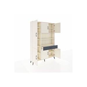 Arges Dolap 10 Raflı Tek Çekmeceli 6 Kapaklı 132x30x195 Aytaşı-aytaşı/antrasit