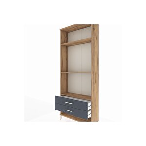 Arges Dolap 3 Raflı 2 Çekmeceli 88x30x221 Çam-antrasit