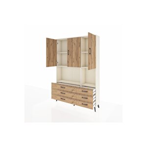 Arges Gardrop 6 Raflı 6 Çekmeceli 3 Kapaklı 132x30x195 Aytaşı-çam