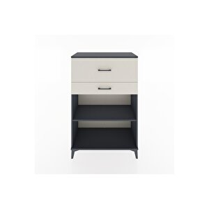 Hyperion Dolap Tek Raflı 2 Çekmeceli 88x44x134 Antrasit-aytaşı