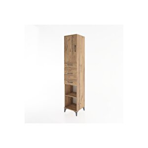 Hyperion Dolap 3 Raflı 3 Çekmeceli Tek Kapaklı 44x44x221 Çam-çam
