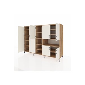 Kronos Dolap 13 Raflı 7 Kapaklı 220x59x163 Çam-aytaşı/çam