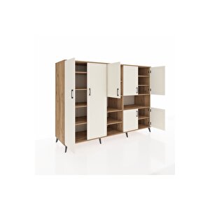 Kronos Dolap 13 Raflı 7 Kapaklı 220x59x163 Çam-aytaşı/çam