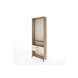Arges Dolap 2 Raflı 2 Çekmeceli Tek Askılı 88x30x243 Çam-aytaşı