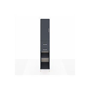 Hyperion Dolap 4 Raflı 2 Çekmeceli Tek Kapaklı 44x44x243 Antrasit-antrasit