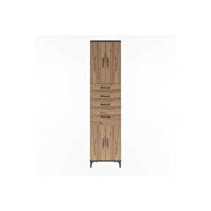 Arges Dolap 5 Raflı 4 Çekmeceli 4 Kapaklı 60x30x243 Antrasit-çam