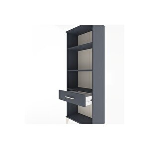 Arges Dolap 3 Raflı Tek Çekmeceli 60x30x163 Antrasit-antrasit