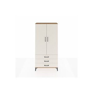 Arges Dolap 3 Raflı 3 Çekmeceli 2 Kapaklı 88x30x182 Çam-aytaşı