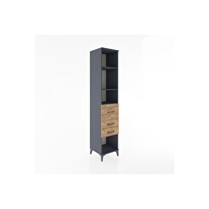 Hyperion Dolap 3 Raflı 3 Çekmeceli 44x44x221 Antrasit-çam