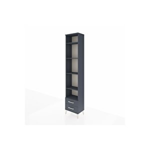 Arges Dolap 5 Raflı 2 Çekmeceli 44x30x221 Antrasit-antrasit