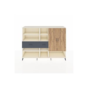 Hyperion Dolap 10 Raflı 2 Çekmeceli 2 Kapaklı 220x44x163 Aytaşı-çam/antrasit