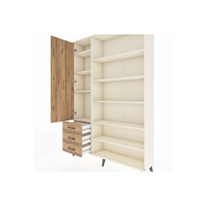 Arges Gardrop 9 Raflı 3 Çekmeceli 3 Kapaklı 132x30x195 Aytaşı-çam