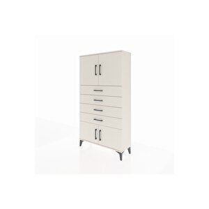 Arges Dolap 2 Raflı 4 Çekmeceli 4 Kapaklı 88x30x163 Aytaşı-aytaşı