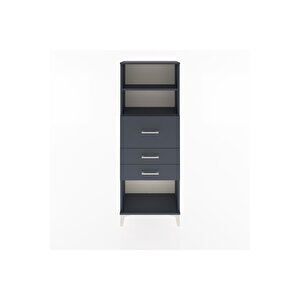 Arges Dolap 2 Raflı 3 Çekmeceli 60x30x163 Antrasit-antrasit