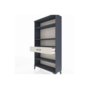 Arges Dolap 4 Raflı Tek Çekmeceli 88x30x163 Antrasit-aytaşı