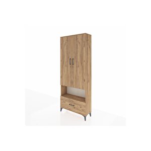 Arges Dolap 3 Raflı Tek Çekmeceli Tek Askılı 88x30x221 Çam-çam
