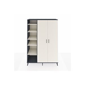 Hyperion Gardrop 7 Raflı 2 Kapaklı Tek Askılı 132x44x195 Antrasit-aytaşı