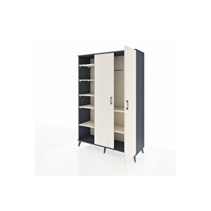 Hyperion Gardrop 7 Raflı 2 Kapaklı Tek Askılı 132x44x195 Antrasit-aytaşı