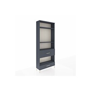 Arges Dolap 4 Raflı 2 Çekmeceli 88x30x221 Antrasit-antrasit