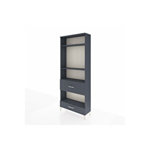 Arges Dolap 4 Raflı 2 Çekmeceli 88x30x221 Antrasit-antrasit