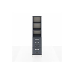 Hyperion Dolap 3 Raflı 5 Çekmeceli 44x44x195 Antrasit-antrasit