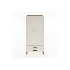 Hyperion Dolap 3 Raflı 2 Çekmeceli Tek Askılı 88x44x195 Çam-aytaşı