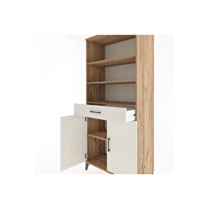 Hyperion Dolap 4 Raflı Tek Çekmeceli 2 Kapaklı 88x44x195 Çam-aytaşı