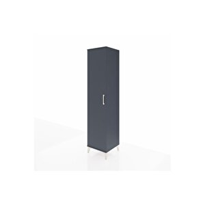 Hyperion Dolap 3 Raflı Tek Kapaklı Tek Askılı 44x44x195 Antrasit-antrasit