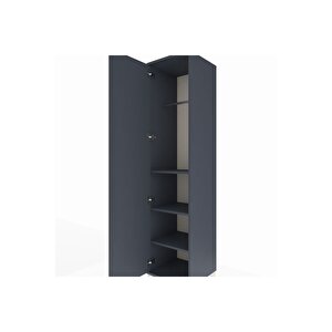 Hyperion Dolap 3 Raflı Tek Kapaklı Tek Askılı 44x44x195 Antrasit-antrasit
