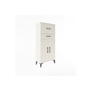 Arges Dolap Tek Raflı 2 Çekmeceli 2 Kapaklı 60x30x134 Aytaşı-aytaşı