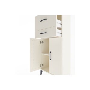 Arges Dolap Tek Raflı 2 Çekmeceli 2 Kapaklı 60x30x134 Aytaşı-aytaşı