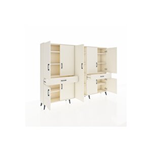 Arges Dolap 12 Raflı 2 Çekmeceli 8 Kapaklı 220x30x163 Aytaşı-aytaşı