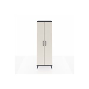Arges Dolap 4 Raflı 2 Kapaklı 60x30x182 Antrasit-aytaşı