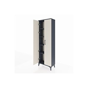 Arges Dolap 4 Raflı 2 Kapaklı 60x30x182 Antrasit-aytaşı