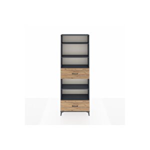 Arges Dolap 5 Raflı 2 Çekmeceli 88x30x243 Antrasit-çam