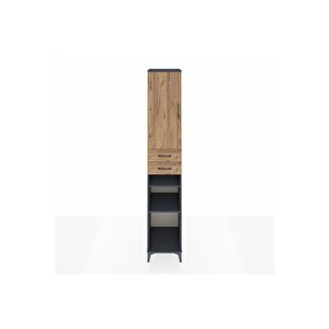 Hyperion Dolap 5 Raflı 2 Çekmeceli Tek Kapaklı 44x44x243 Antrasit-çam