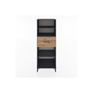 Hyperion Dolap 3 Raflı Tek Çekmeceli 60x44x163 Antrasit-çam