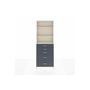 Arges Dolap 3 Raflı 5 Çekmeceli 88x30x243 Aytaşı-antrasit